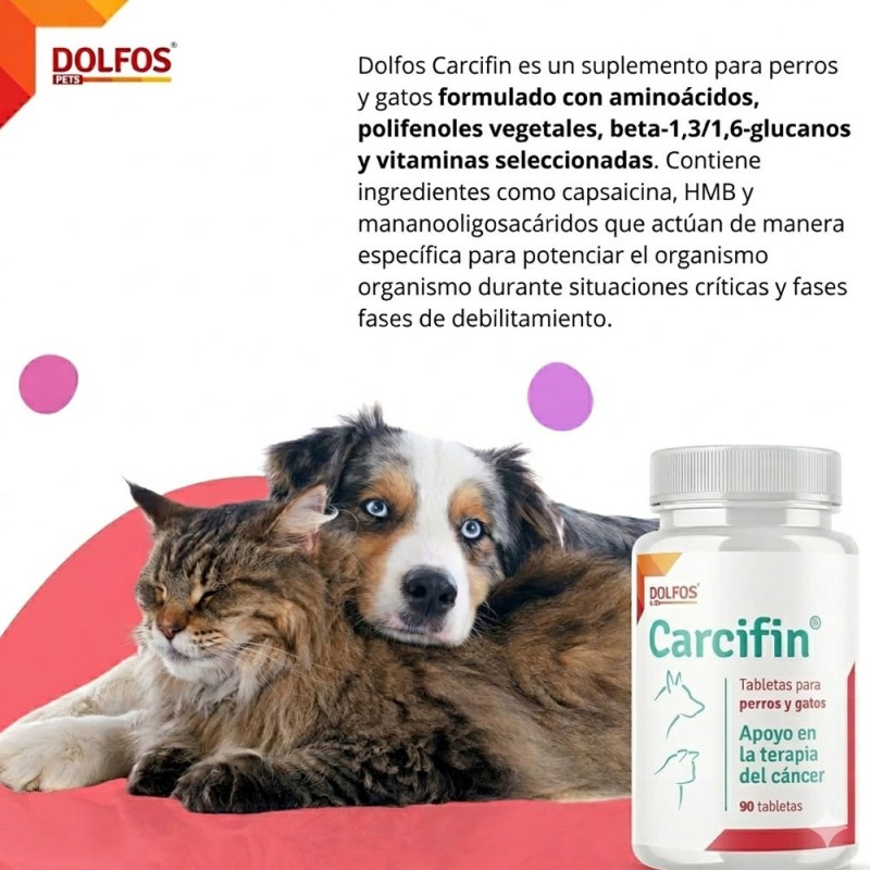 Suplemento Dolfos Carcifin Para Perros y Gatos 90 tab