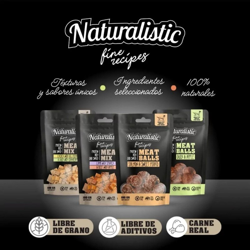Snack Para Perros Naturalistic Carnes, Goji y Arándanos100gr