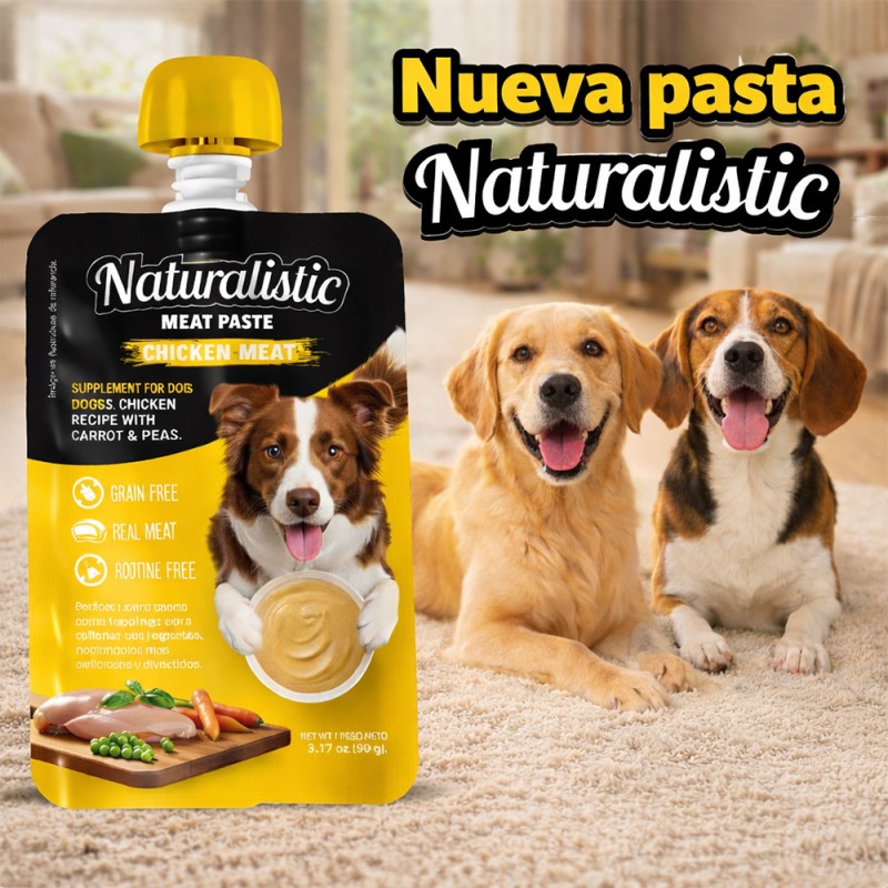 Snack Para Perros Naturalistic Pasta Carne de Pollo 90gr