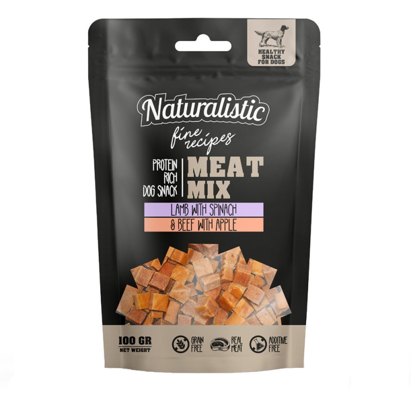 Snack Para Perros Naturalistic Carnes Espinaca Manzana 100gr