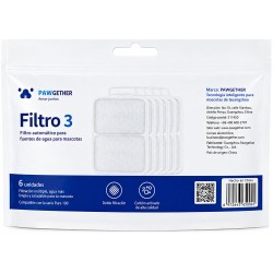 Repuesto de Filtro Pawgether de 6 unidades FTE 3- modelos P100/P100S.