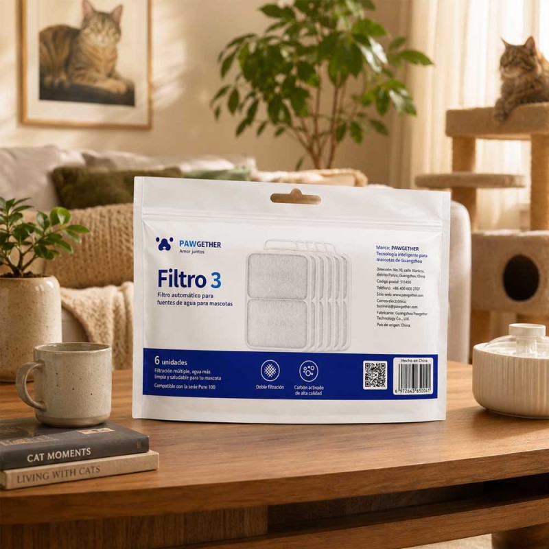 Repuesto de Filtro Pawgether de 6 unidades FTE 3- modelos P100/P100S.