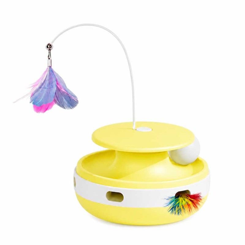 Juguete Automático Pawgether con Pelota y Pluma (PL1SE) – AMARILLO