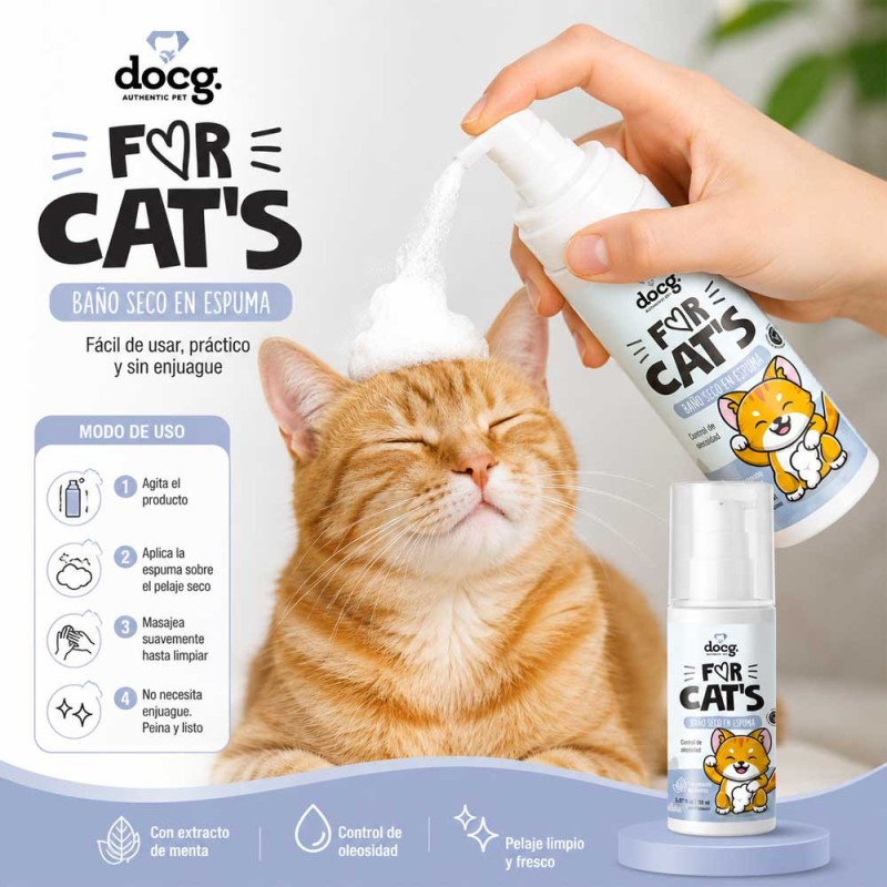 Docg Baño Seco en Espuma Para Gatos For Cats 150ml