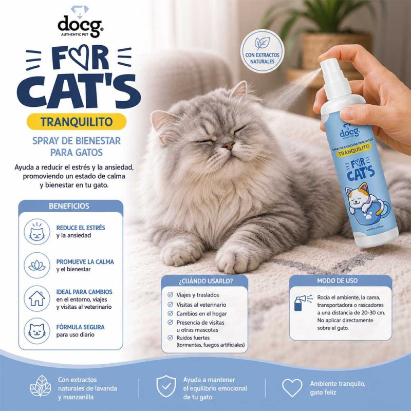 Docg Pet Tranquilito Spray Bienestar Gatos For Cats 120ml