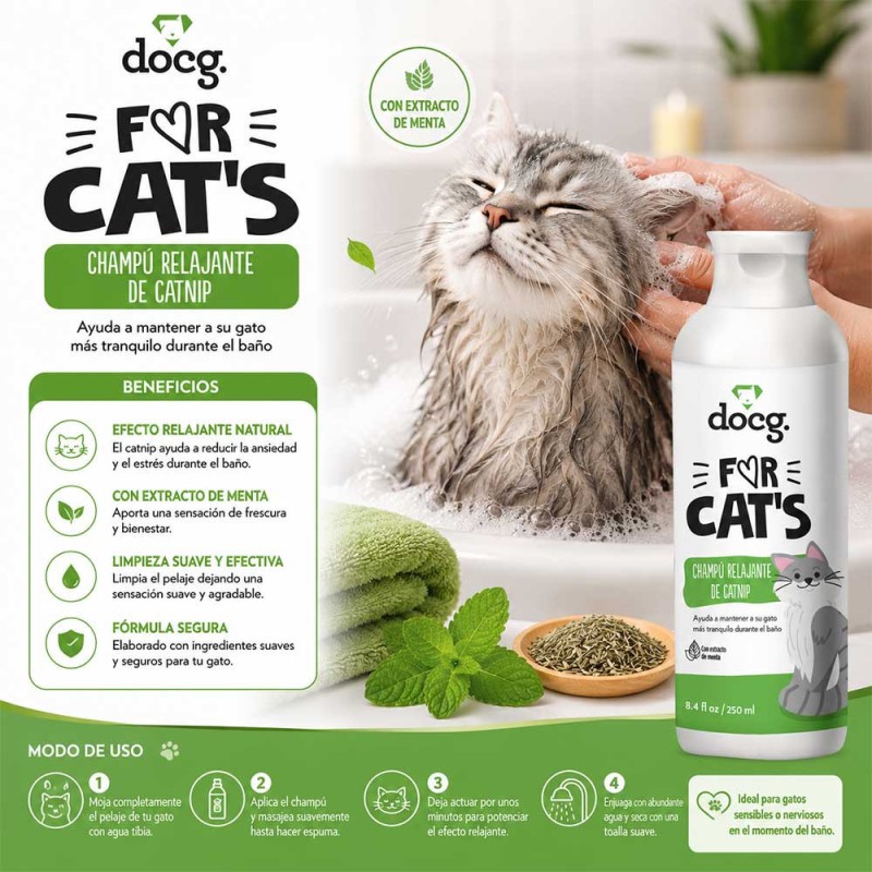 Docg Shampoo Relajante Catnip Para Gatos For Cats 250ml