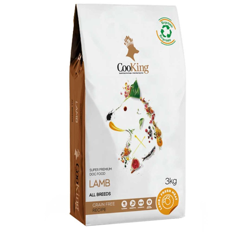 Alimento Cooking Para Perro Adulto Todas las Razas Cordero 3kg