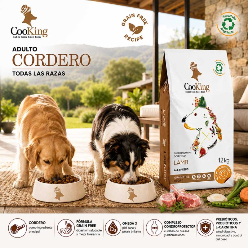Alimento Cooking Para Perro Adulto Todas las Razas Cordero 12kg