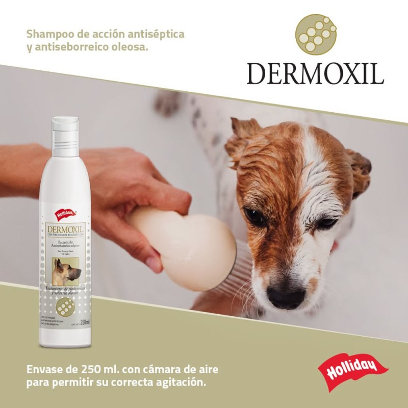 Holliday Shampoo Antiséptico Dermoxil Para Perros y Gatos 250 ml